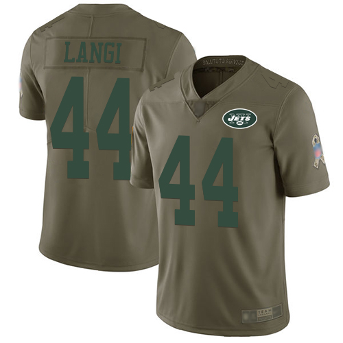 New York Jets Limited Olive Men Harvey Langi Jersey NFL Football #44 2017 Salute to Service